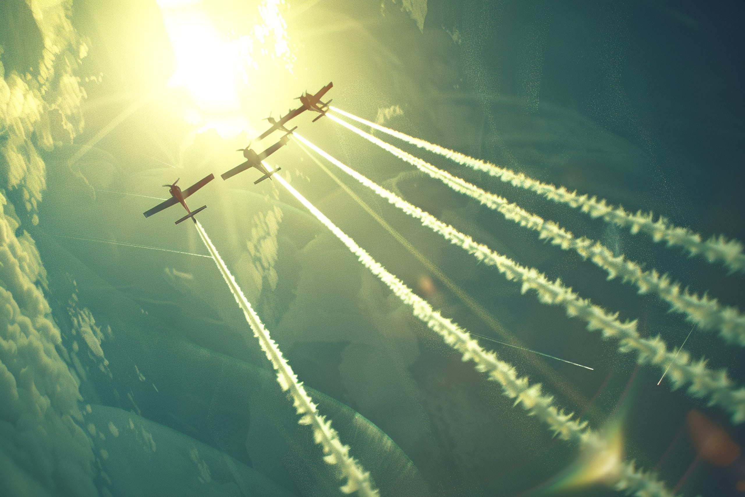formation-airplanes-flying-formation-with-sun-them
