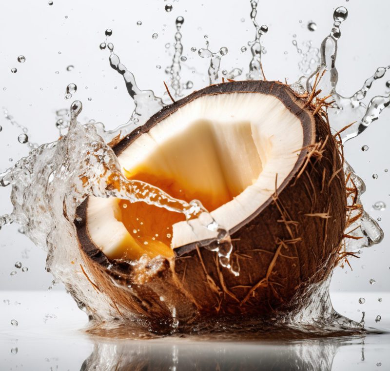 coconut-splashing-into-water-filled-with-water